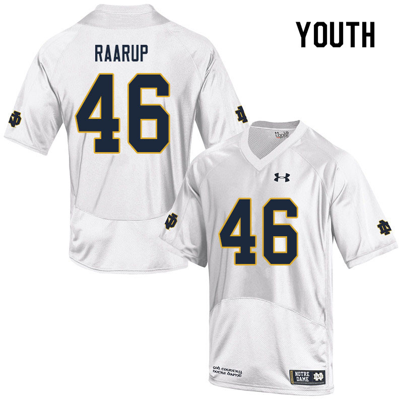 Youth #46 Axel Raarup Notre Dame Fighting Irish College Football Jerseys Sale-White